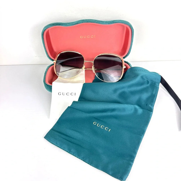 Gucci GG0400S 001 Endurance Sunglasseses Pink/Gold NEW - Picture 11 of 14